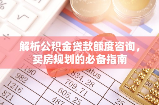 馆陶解析公积金贷款额度咨询，买房规划的必备指南