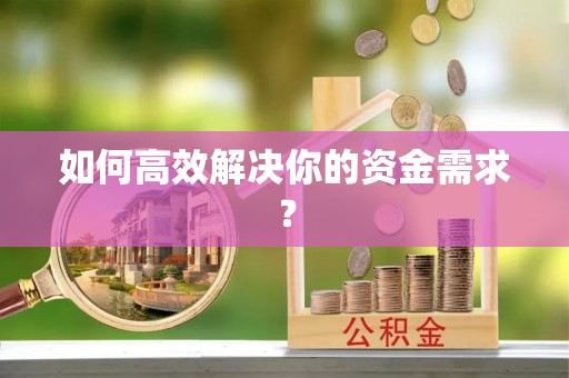 馆陶如何高效解决你的资金需求？