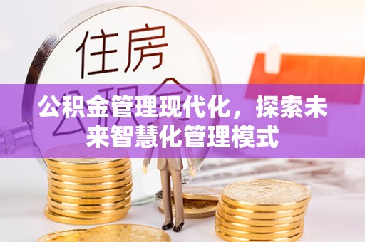 馆陶公积金管理现代化，探索未来智慧化管理模式